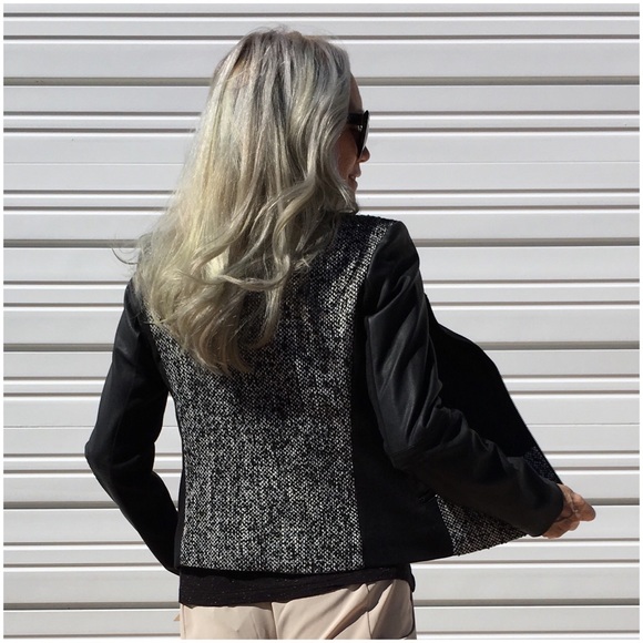 Ellen Tracy Leather Moto Style Jacket - Picture 1 of 4